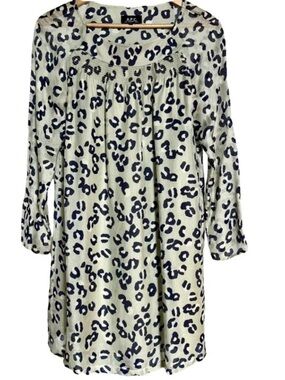 A.P.C. Pistachio Leopard Print Tunic Dress